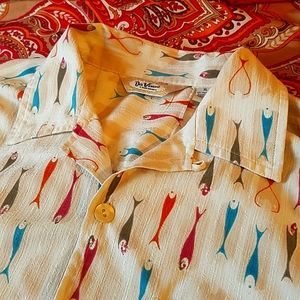'Da Vinci' mid-century vintage shirt, fish print